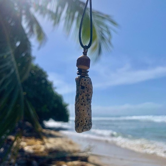 Hand Crafted Jewelry - Wire wrapped coral and wood bead Necklace bohemian beach jewelry